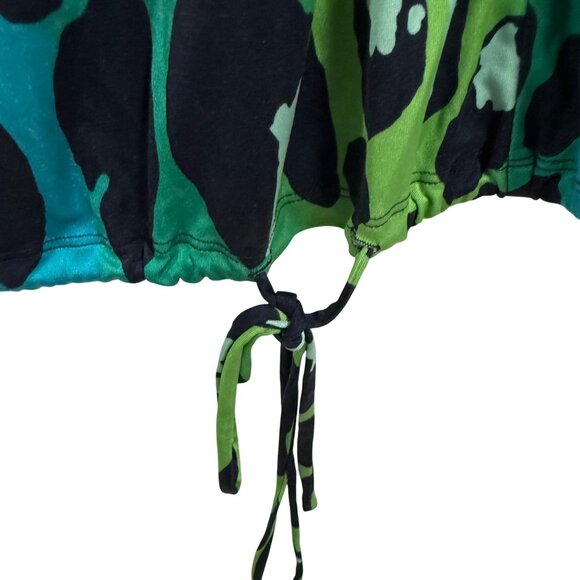 Diane Von Furstenberg Blue Green‎ Silk Blend Leopard Print Blouse Size 6 - Picture 5 of 9